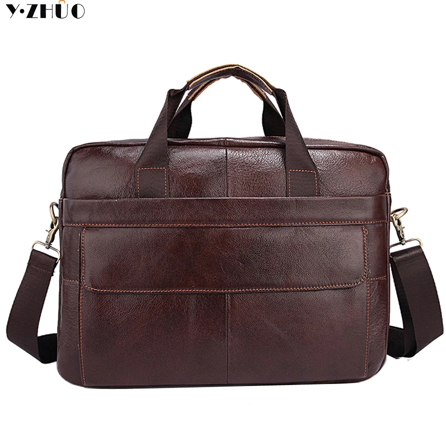 

Genuine Leather Mens Briefcase Laptop Bags Men Travel Bag Cowhide Men Shoulder messenger bags Business Man Handbag bolsa