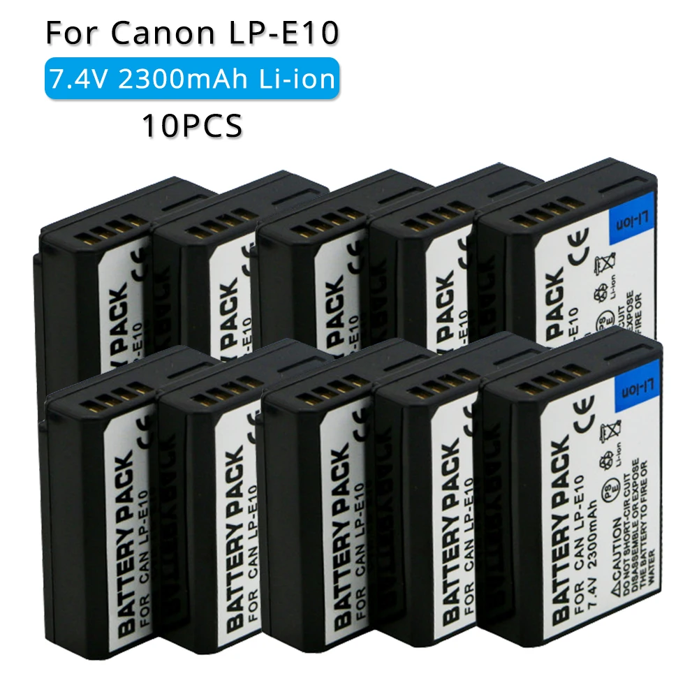 LP E10 2300mAh 7 4 V LPE10 Аккумулятор для цифровой камеры Canon EOS Rebel T3 T5 T6 1100D 1200D 1300D Kiss X50