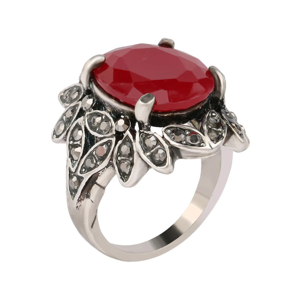 vintage jewelry indian style red ring fashion slvier plating rhinestone engagement rings for women 31016 - Indian Wedding Rings vintage jewelry indian style red ring fashion slvier plating rhinestone engagement rings for women 31016 - Indian Wedding Rings