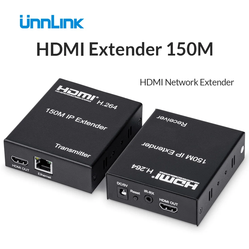 

Unnlink HDMI Extender 150M FHD1080P@60 Over IP/TCP UTP/STP CAT5e/6 Rj45 LAN Network Extension Ethernet HDMI Splitter for tv box