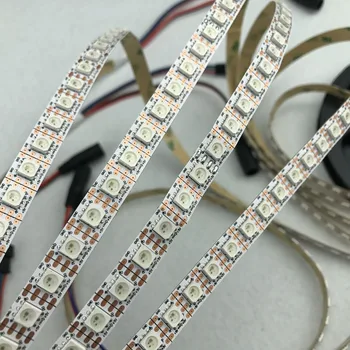 

Addressable 2m 100LEDs/m DC5V WS2813 RGB full color led pixel strip,NON-waterproof,with 100pixels/m,WHITE PCB