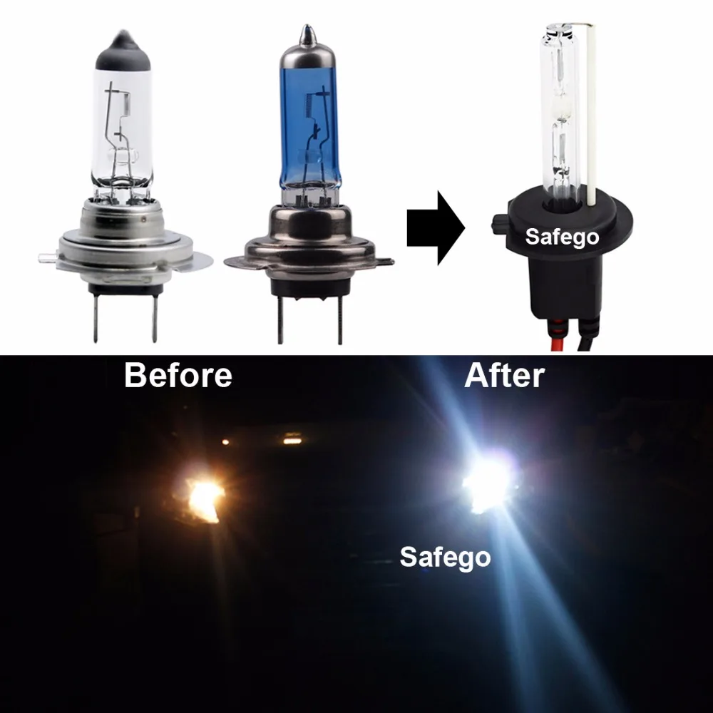 Preise Safego Xenon HID Kit 55W H1 H3 H4 H7 H8 H10 H11 H27 HB3 HB4 H13 9005 9006 Auto scheinwerfer Lampen Lampe Hallo Lo Strahl 12V 6000K Weiß