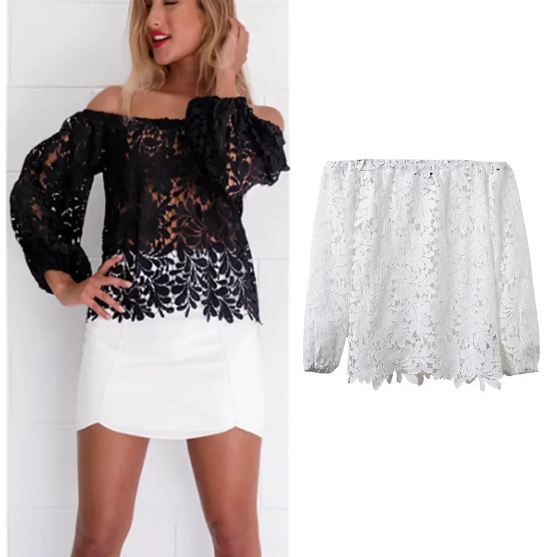 

women lace sexy lace hollow collar shirt blouse shirt women summer off shoulder sexy tops blouse shirt tops
