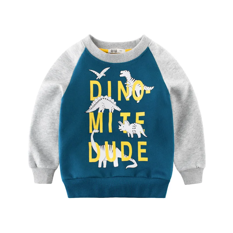 

2019 Spring Children's Clothing New Korean Outwear Sweater 2-8y Boys' Clothing Autumn And Winter Cartoon Dinosaurs Sweatshirt