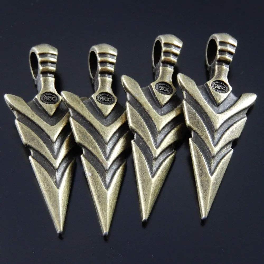 10PCS Vintage Cool Sword Pendants AU37018 Antique Vintage Style Bronze Tone Alloy Cool Arrow Head Pendant Charm Hot sale