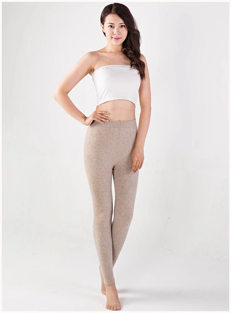 leather leggings YUNSHUCLOSET New style Momen Cashmere Wool Warm Pants Knitted Long Johns Spandex Leggings High-quality Free Shipping thigh highs
