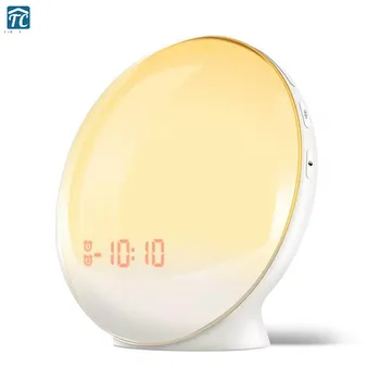 

Sunrise Alarm Clock Digital Snooze Ledwake Up Fm Radios Colorful Light Nature Sounds Sunset Living Room Desktop Electronic