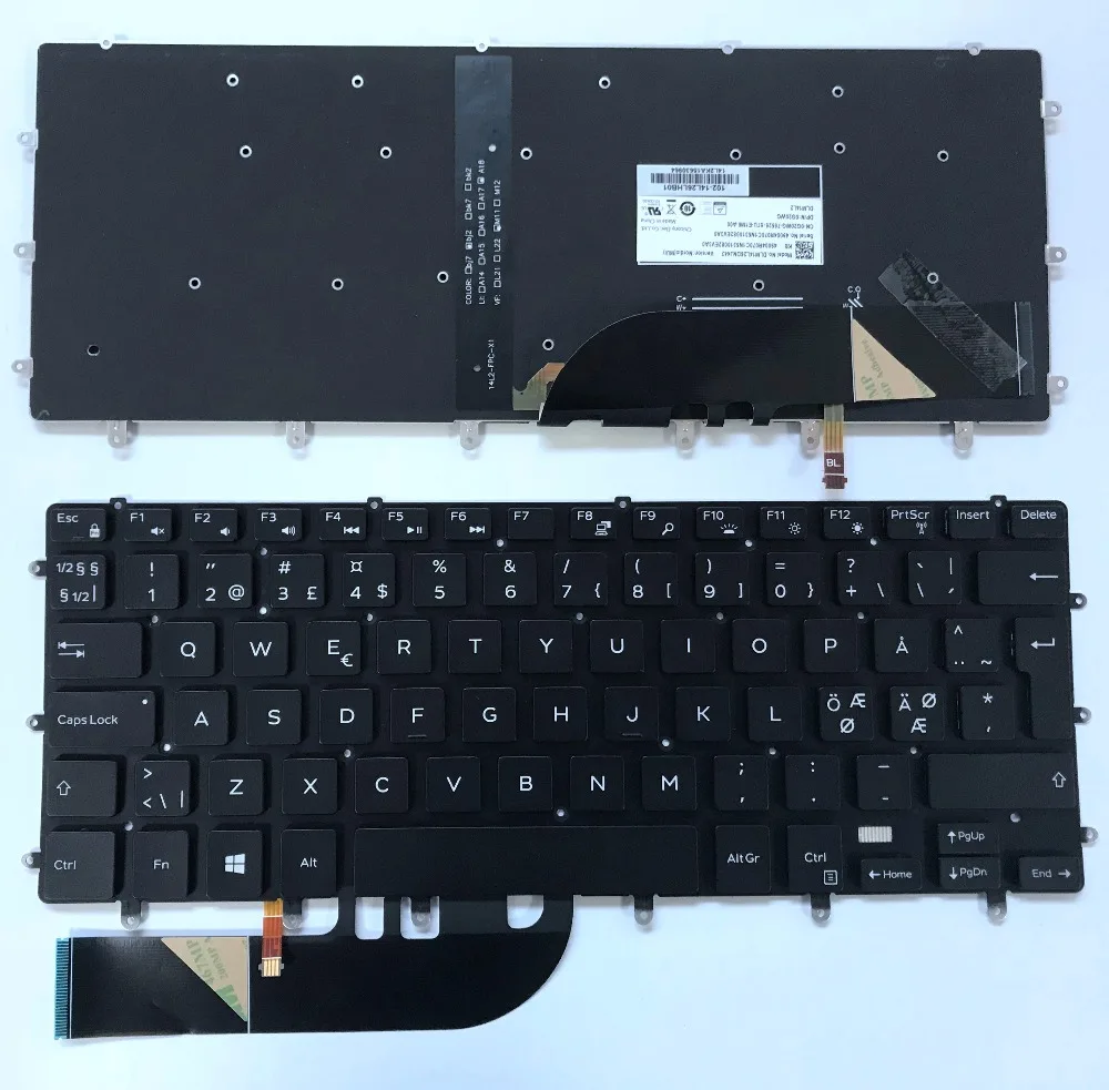 New Genuine Danish Swedish Norwegian Finnish Nordic keyboard for Dell