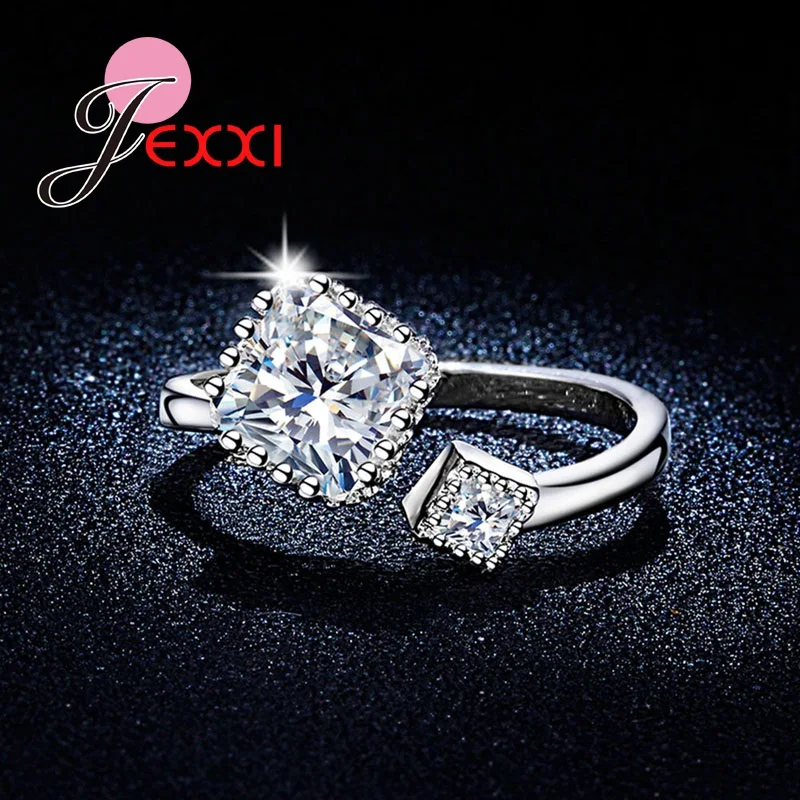 Женское кольцо из серебра 925 пробы с фианитом|925 sterling silver ring|open ringsterling rings |