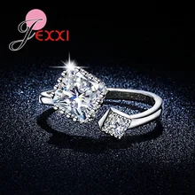 トップ販売 925 スターリングシルバーリング AAA CZ クリスタルジュエリーの新女性サイズ変更可能な(China)