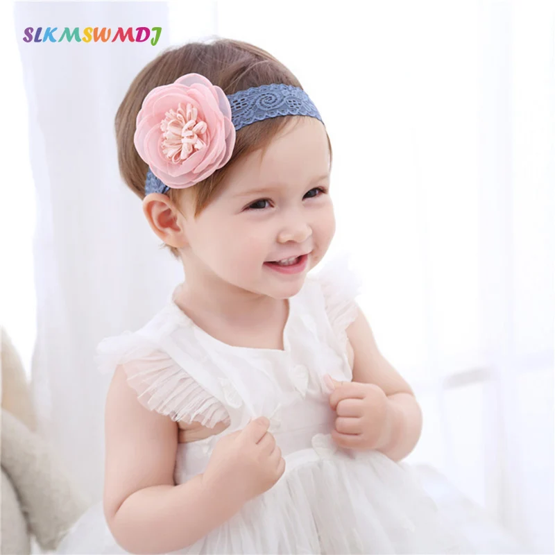 SLKMSWMDJ children's hair accessories baby chiffon hair band little girl flower headdress