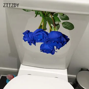 

ZTTZDY 23.4*18.6CM Blue Enchantress Rose Classic Toilet Seat Stickers Home Living Room Wall Decor T2-0409