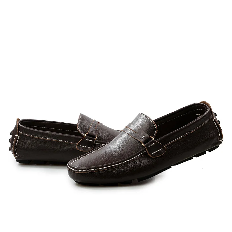 La coffee bleu Hommes Confortable Occasionnels Mocassin blanc De Mens Conduite Mode 47 Chaussures Taille Appartements En Black Automne Royal Brown Mocassins Plus Cuir Ya dqwR4Bd
