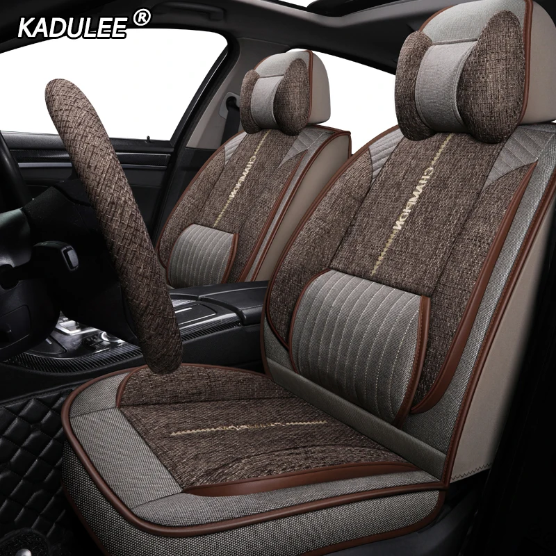 

KADULEE FLAX car seat cover For audi a6 4f a4 a3 a5 q3 q5 q2 lada xray mitsubishi pajero skoda octavia nissan leaf car seats