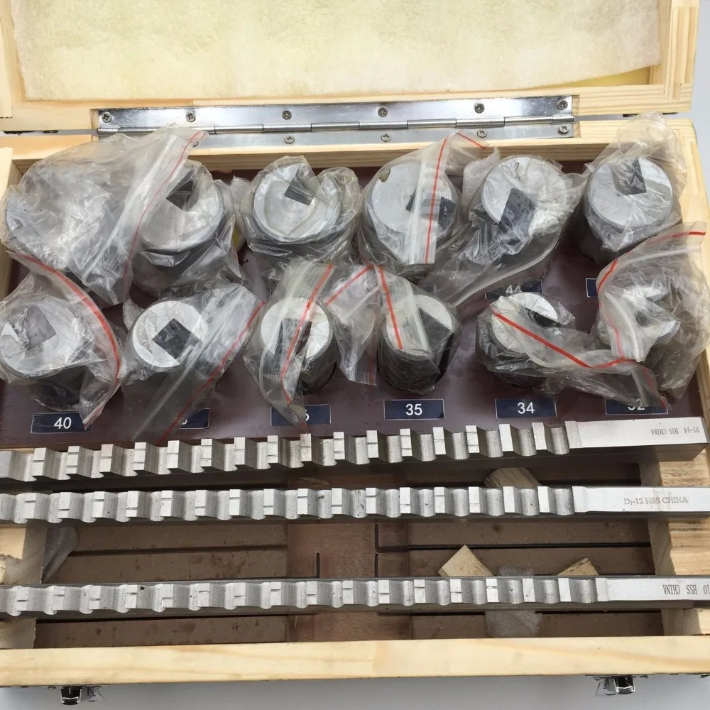 키웨이 브로치 도구 세트 10mm 12mm 14mm 브로치 32-50 부싱 심 HSS 절단 도구, CNC 기계용, 21 개