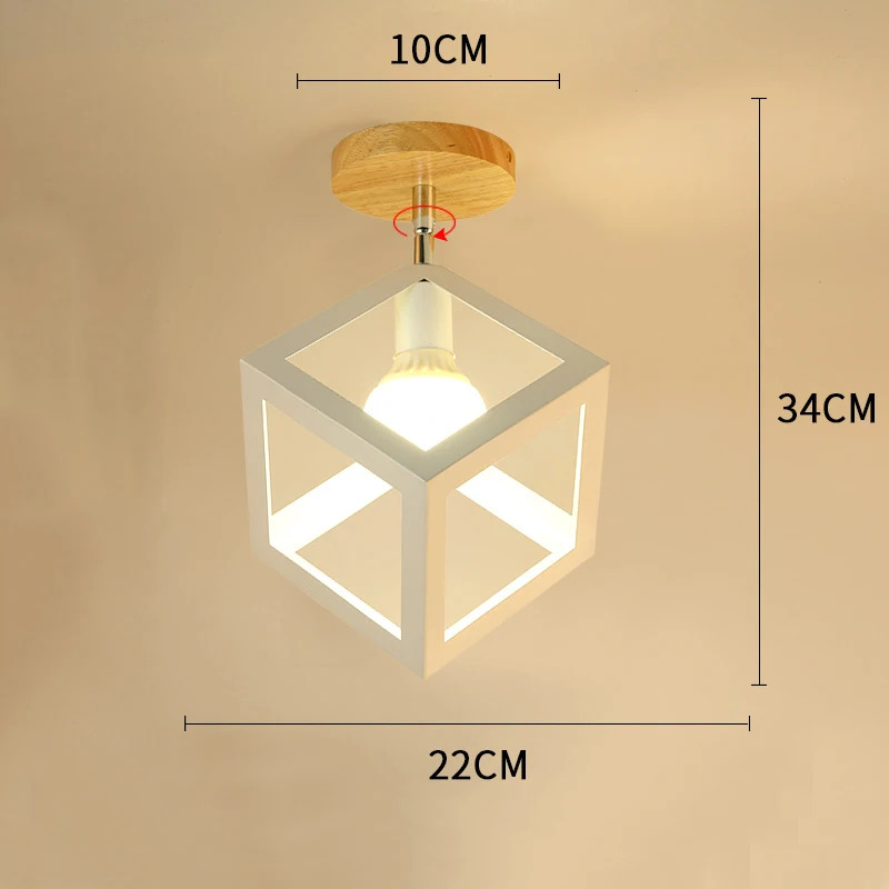 Современные светодиодные потолочные светильники для гостиной спальни скандинавские светодиодные потолочные лампы деревянные лампы для коридора прикроватный Бар Кухня E27 - Цвет корпуса: 09 no bulb
