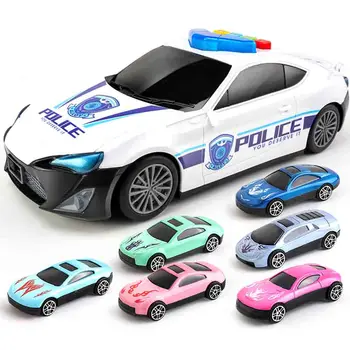 

Multi-function Storage Car Toy Theme Model Storage Car +6 Alloy Carr Gift Children'sEarly Education Puzzle Car