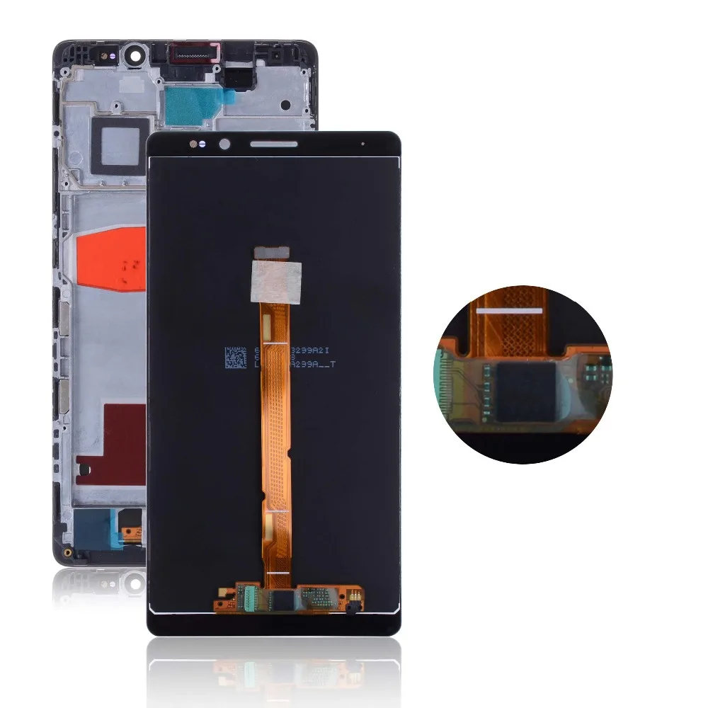 Pаспродажа Дисплей для HUAWEI Mate 8 LCD в сборе с тачскрином на рамке Оригинал 6.0 черный белый золото кофе мокко