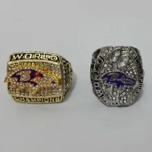 Venta directa de la fábrica Baltimore Ravens 2 unids Fans Championship anillos