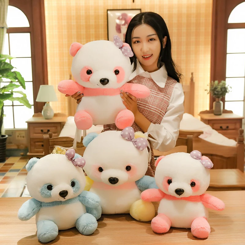 

Cute Stuffed Animal Rainbow Color Giant Panda Plush toy kawaii Kids Doll Soft Pillow Baby Fluffy Toys Chinese Gifts for Children
