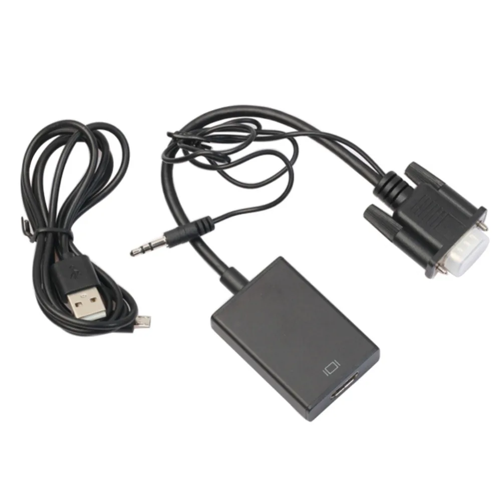 VGA в HDMI адаптер с 3,5 мм аудио поддержка 1080P и USB питания Видео кабель конвертер для ноутбука Настольный HDTV HD проектор