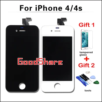 2 Free Gifts + AAA Quality LCD For iPhone 4/4s Screen Display Digitizer Assembly Replacement Pantalla Black/White Free Shipping