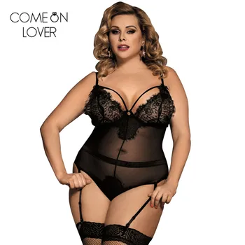 Body femme sexy teddy sheer mesh lady bodysuit plus size transparent sexy bodysuit lace women body suit rompers RE80266 plus plunging sequin mesh bodysuit