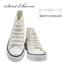 SENTCHARM 12 шт./упак. белый без галстука силикон унисекс шнурки для детей и взрослых мыть бесплатно для холста/спортивная обувь