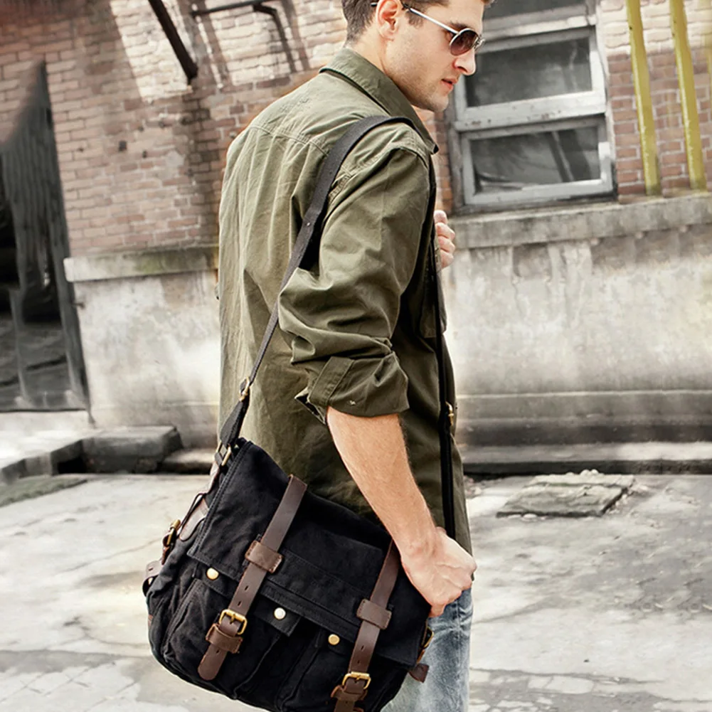 

Men Canvas One Shoulder Large Capacity Accessories For DSLR Storage Camera Bag Messenger Multifunctional Travel School Vintage