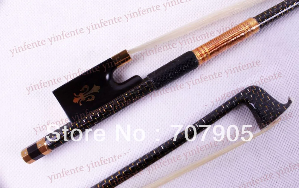 1x New Violin Bow High quality Carbon Fiber Gold Color Bow stringin
