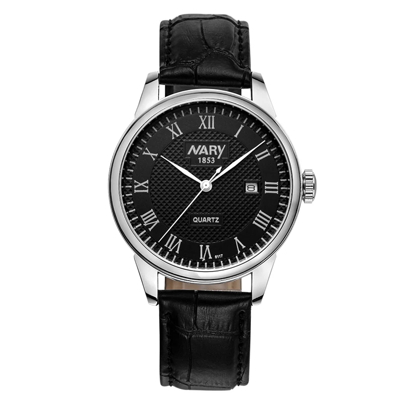 

Luxury NARY Brand Watch Men Watch Leather Strap Fashion WristWatch High-grade Business Quartz Watch Clock Relogio Masculino