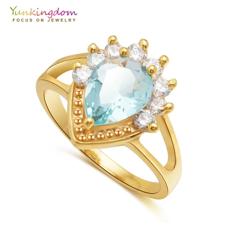Женские обручальные кольца Yunkingdom классический в форме капли воды кольцо