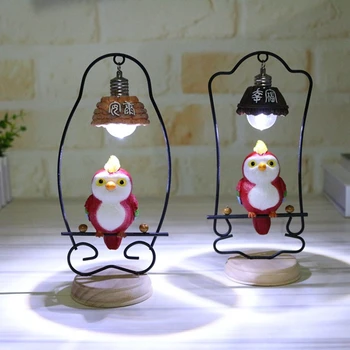 

Creative Iron Resin Home Decor Bird Figurines Night Light Crafts para casa Decorations Birthday Gift Desktop Crafts Ornaments