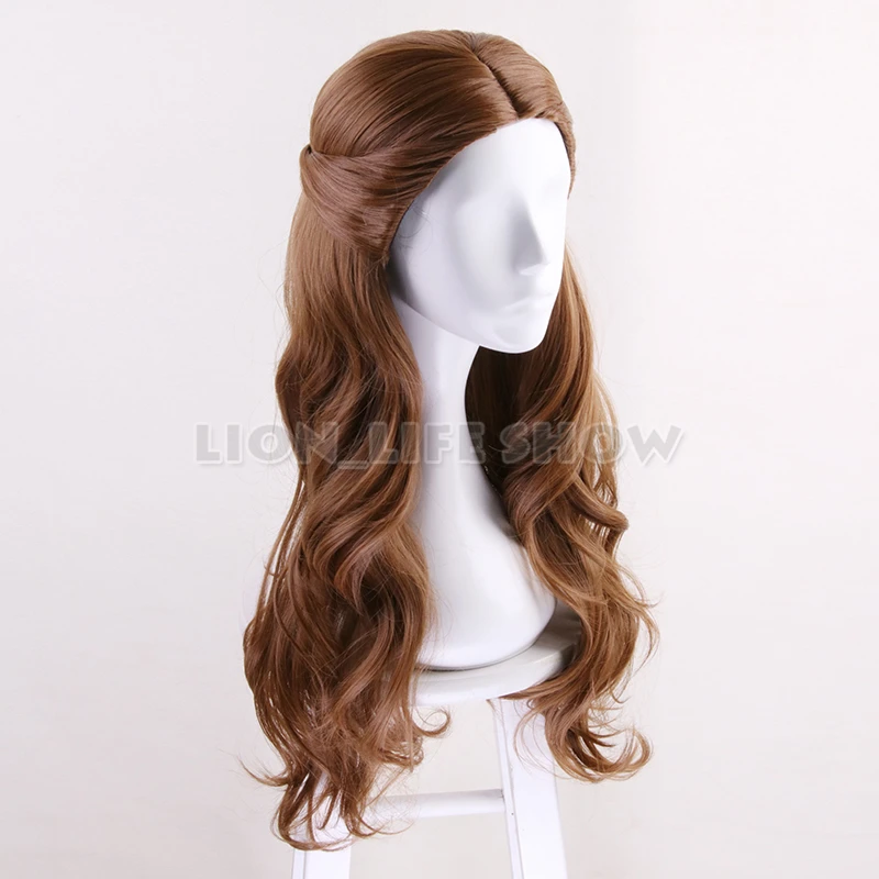 Movie Beauty and the Beast Princess Belle Wig Emma Waston Long Wavy Wig Cosplay /Role Play Costume