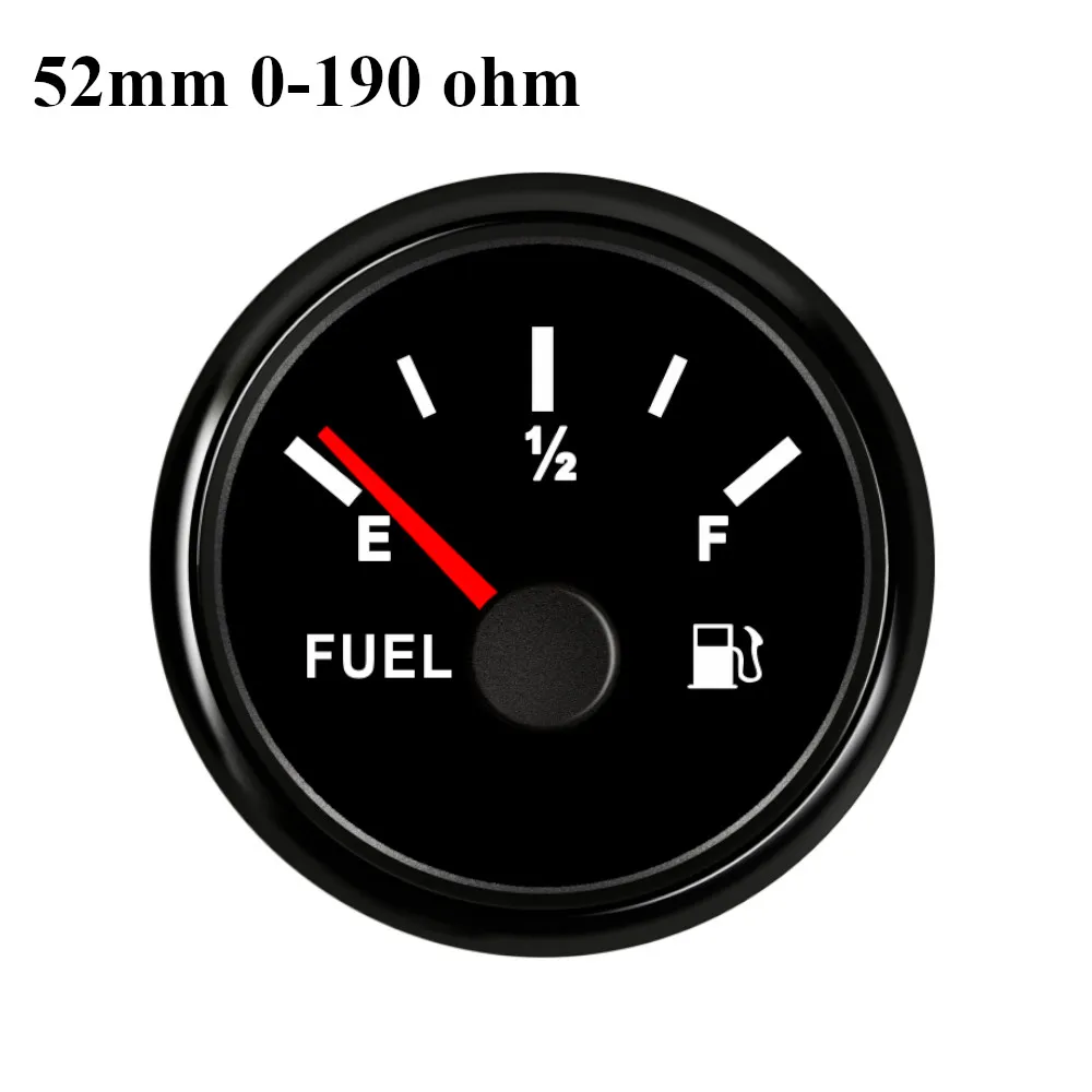 УФ-фильтр 52 мм с 0-190 Ом Указатель уровня топлива метр цифровой указатель расхода топлива для лодки автомобиля морская яхта индикатор бака с красной подсветкой 12/24V - Цвет: BN 0-190ohm