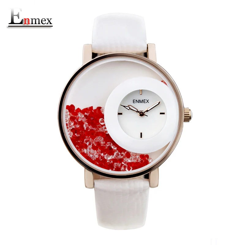 

2017 festival Memorial Day gift Enmex women creative Swan Lake wristwatch stone Sand bottle fashion quartz diamond watches