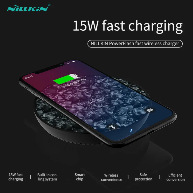 NILLKIN 15 Вт Быстрое беспроводное зарядное устройство для iPhone XS Max XR X Беспроводное
