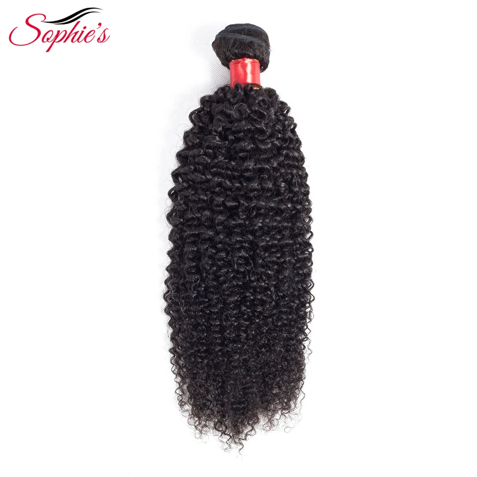 Sophies Peruvian Hair Bundles Kinky Curly Hair Bundles Remy Human Hair Bundles Can Buy With Closure Double Weft Hair Extension -