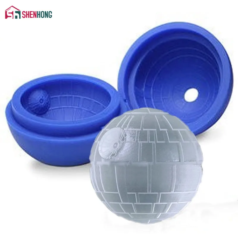 

Hot Creative Silicone Blue Wars Death Star Round Ball Cake Ice Cube Mold Tray Desert Sphere Mould DIY Cocktail Forma De Gelo