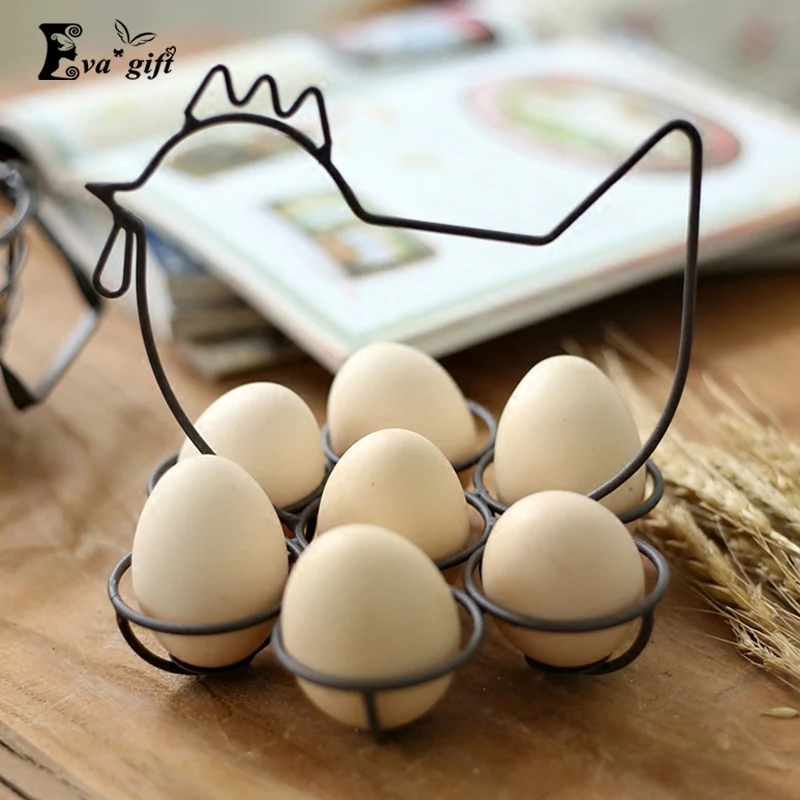 Iron art Egg basket organizer rack for home storage holder creative kitchen decoration