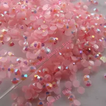 Розовый AB 2 мм, 3 мм, 4 мм дизайн ногтей смолы желе Стразы круглые плоские с оборота для DIY ногтей аксессуары