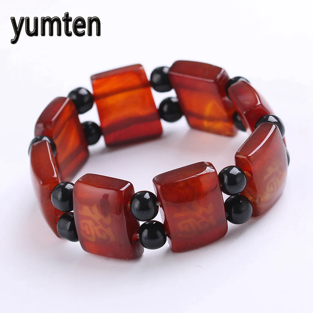 

Men's Bracelet Agate Ancient Popular Bracelets Power Onyx Agate Rectangle Beaded Stretch Bracelet Bracelet Alibaba Express Gift