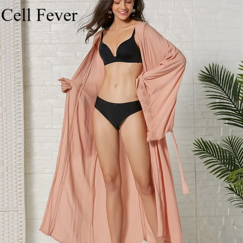 

Bathing Suit Cover Ups Women Swimsuit Bikini Cover Up Boho Long Cardigan Elegant Solid Chiffon Dress 2019 Pareo Robe De Plage