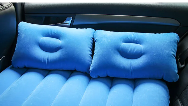 Coche colchón de aire inflable Camping natación viaje Universal asiento trasero cama Auto dormir cama de aire cubre gris oscuro/ beige/azul