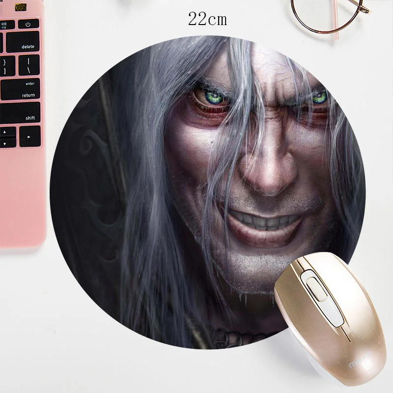 

War3 Round Mouse Pad Watercolor B3w Prints Custom Mouse Mat 22X22CM Small Size MousePad Bowl Rubber Game Carpet mat