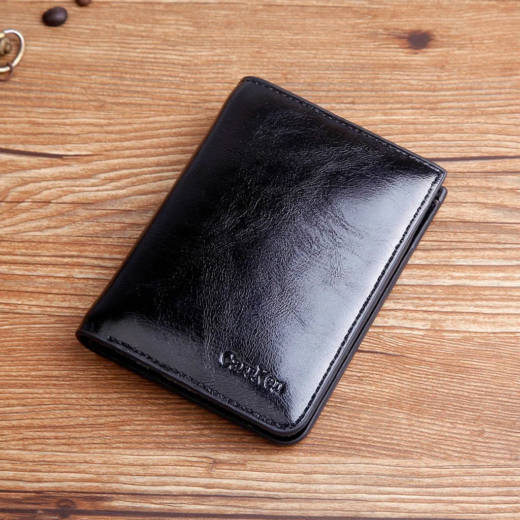 Мужской классический стиль короткий кошелек Модный деловой известный бренд дизайн ID Кредитная карта карман зажим для денег Billetera Hombre