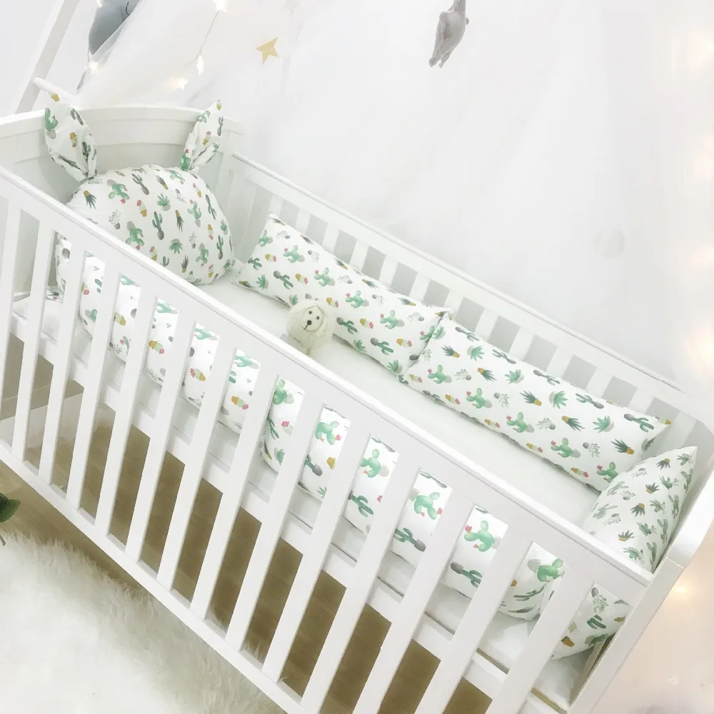Baby Cot Bed Bumper Set Newborn Crib Accessories Long Pillow For Bed Room Decor Baby Bedding Beds Linen Set Baby Products Cotton 11