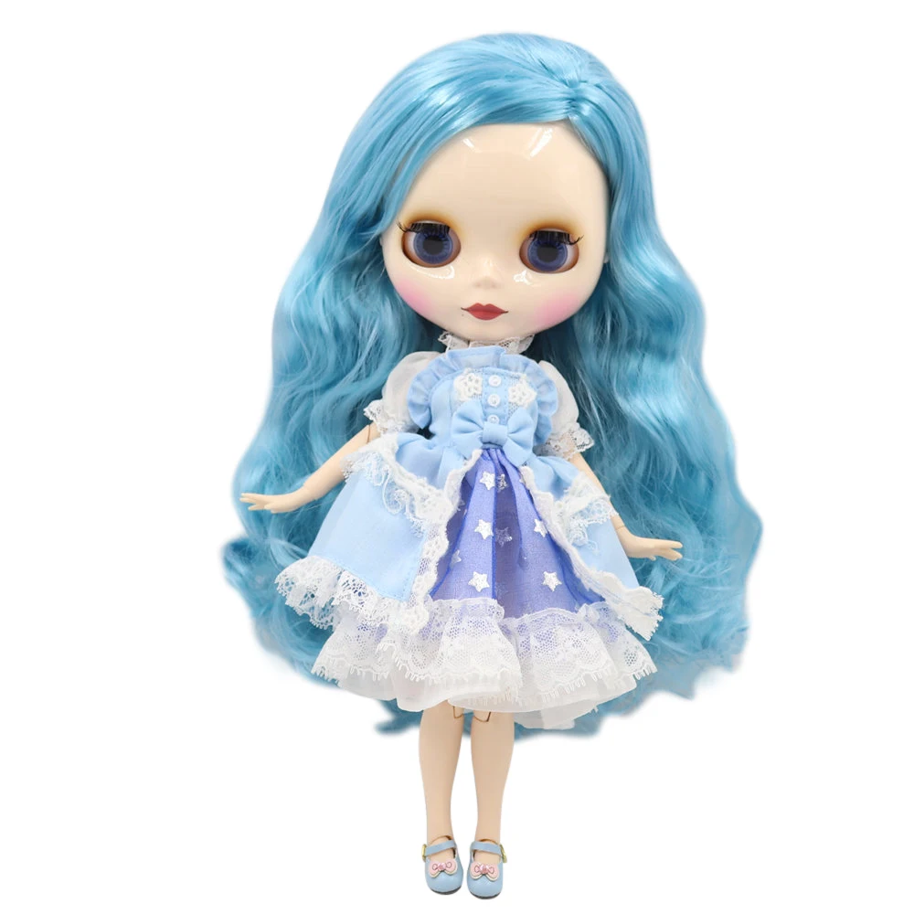 

Blyth Nude doll 1/6 joint body blue hair diy makeup 30cm bjd girl gift .NO.BL6227
