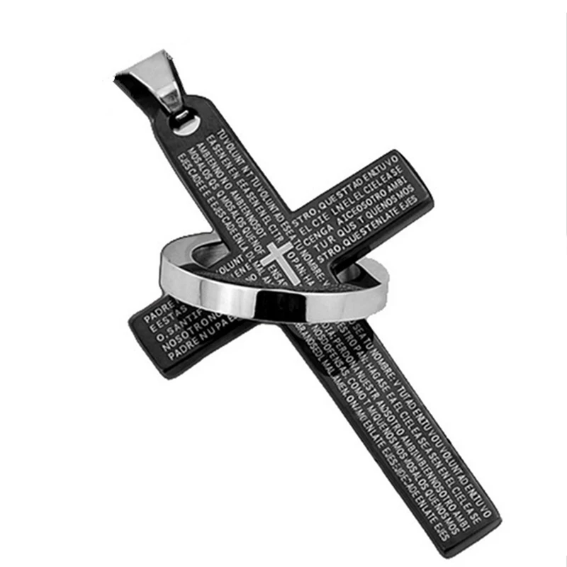 Новое поступление, мужское ожерелье из нержавеющей стали с кулоном в виде креста, винтажное ожерелье с крестиком для влюбленных, ювелирное изделие, подарок, 4 цвета - Окраска металла: 2