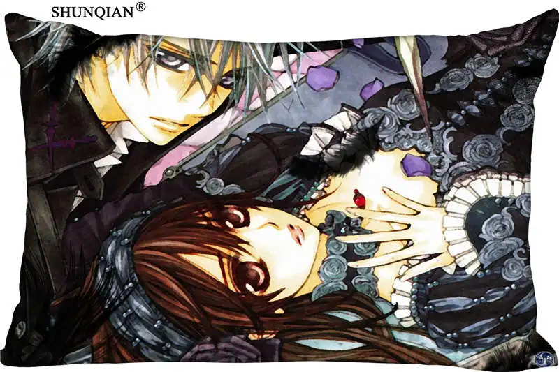 Розовый Пользовательские молнии Прямоугольник Vampire Knight Наволочки(две стороны) Высокое качество Домашний текстиль Подушки Детские крышка - Цвет: Розовый